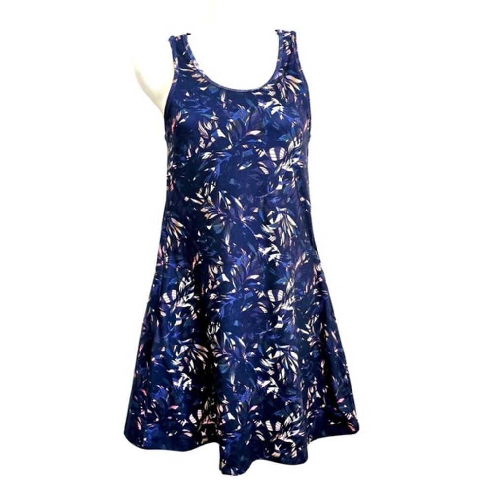 Kyodan Womens Tropical Leaf Active Dress Navy‎ Blue XS